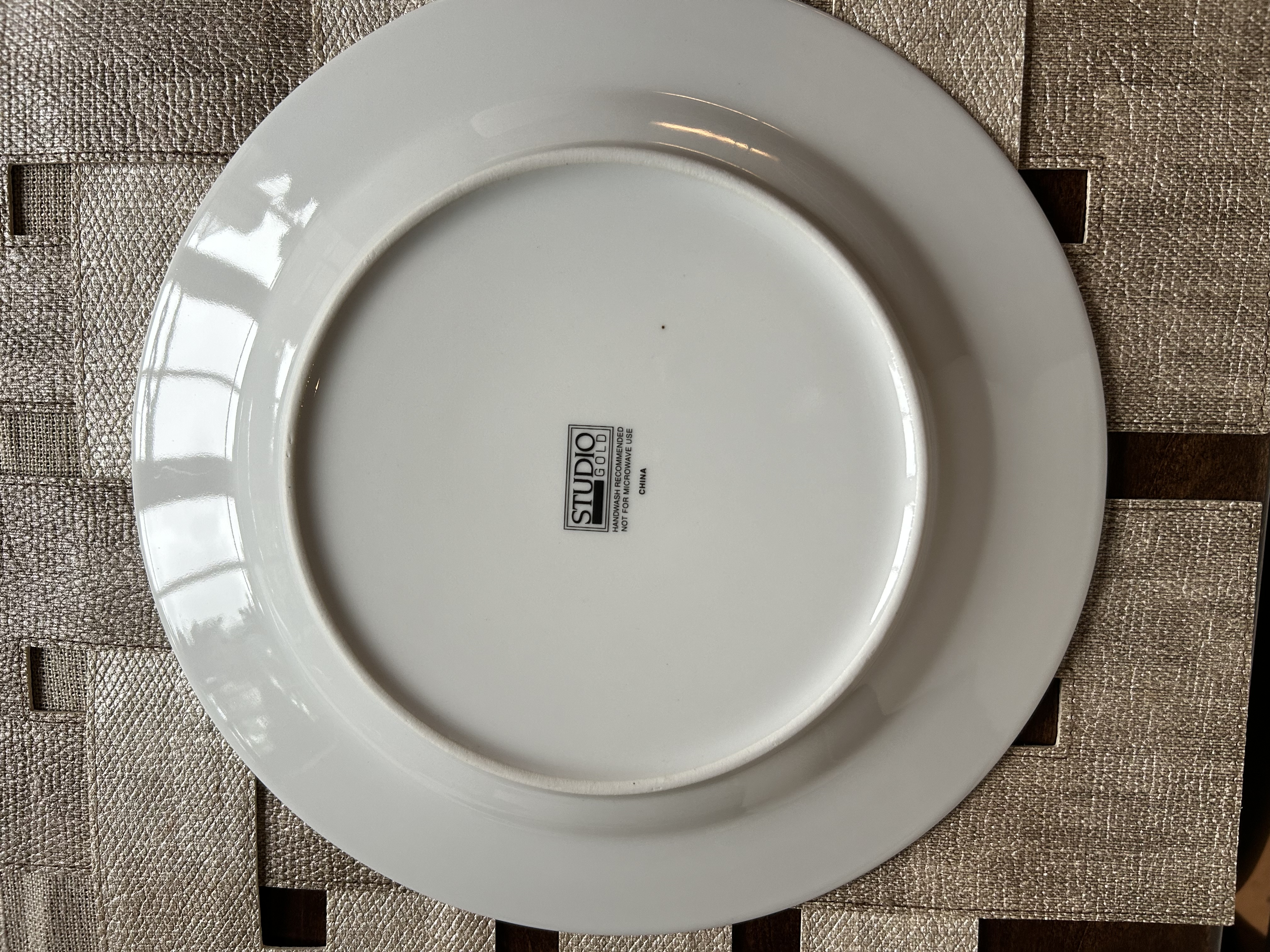 Studio Gold white China with gold trim plate 101/2 in