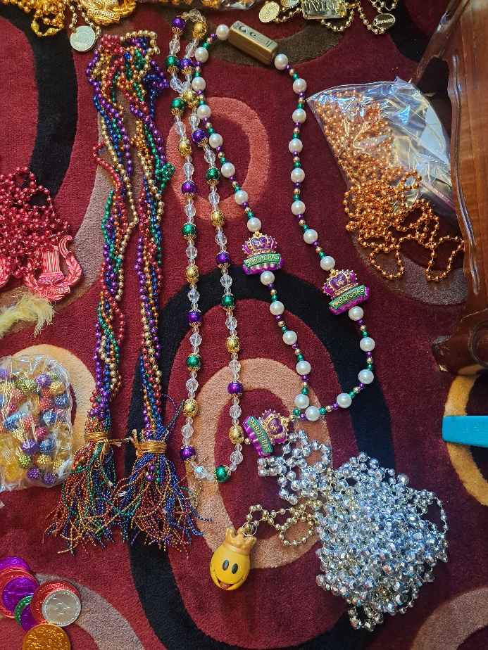 Mardi Gras Party - Large Lot Beads, Parasols