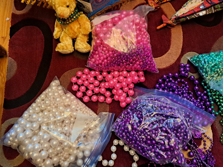 Mardi Gras Party - Large Lot Beads, Parasols