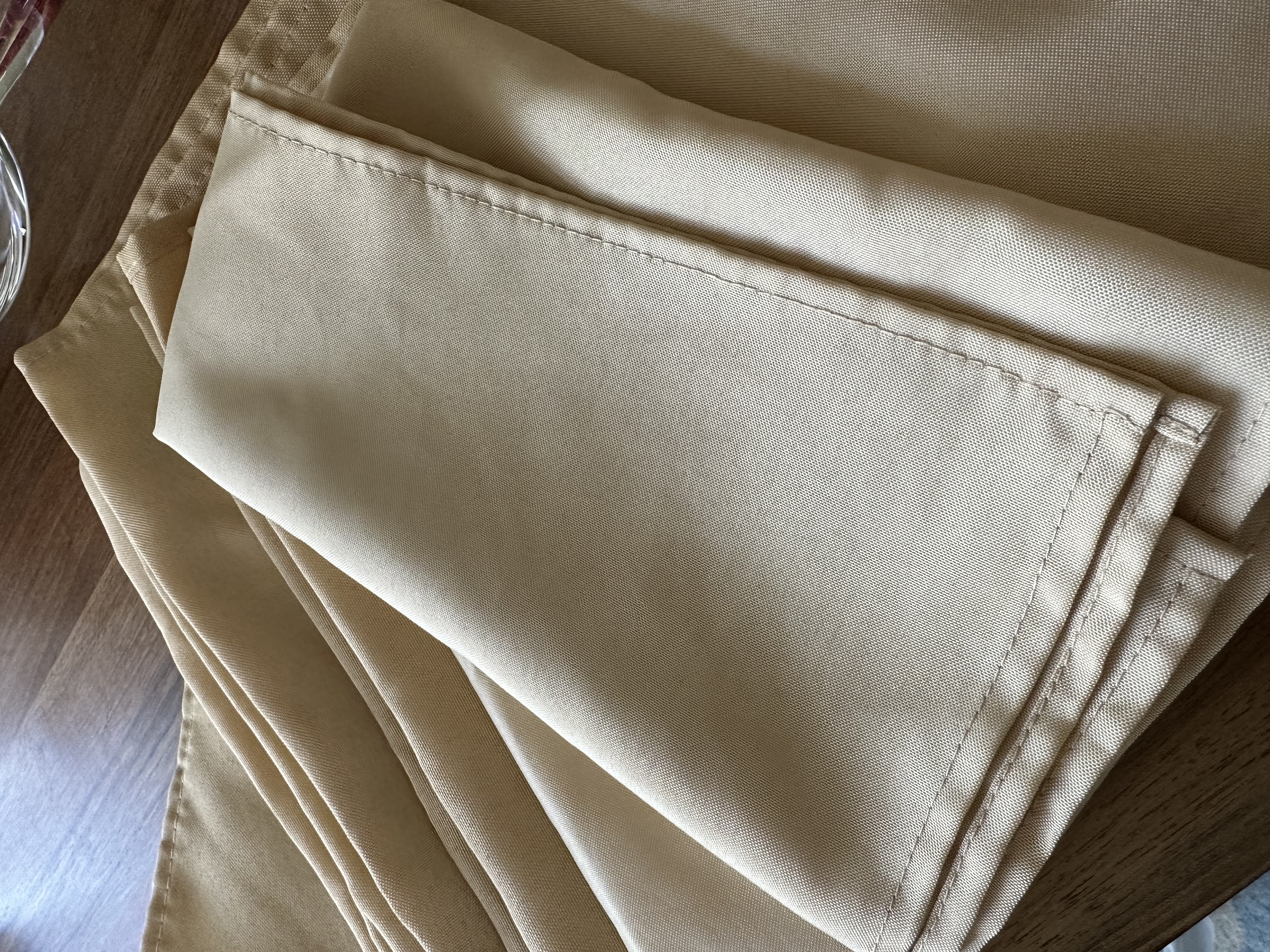 Yellow Beige Linen Cloth Napkins